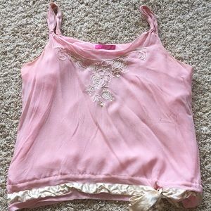 Pink sheer top with embroidered & sequins